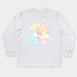 Little bunny sleeping. Kids Long Sleeve T-Shirt